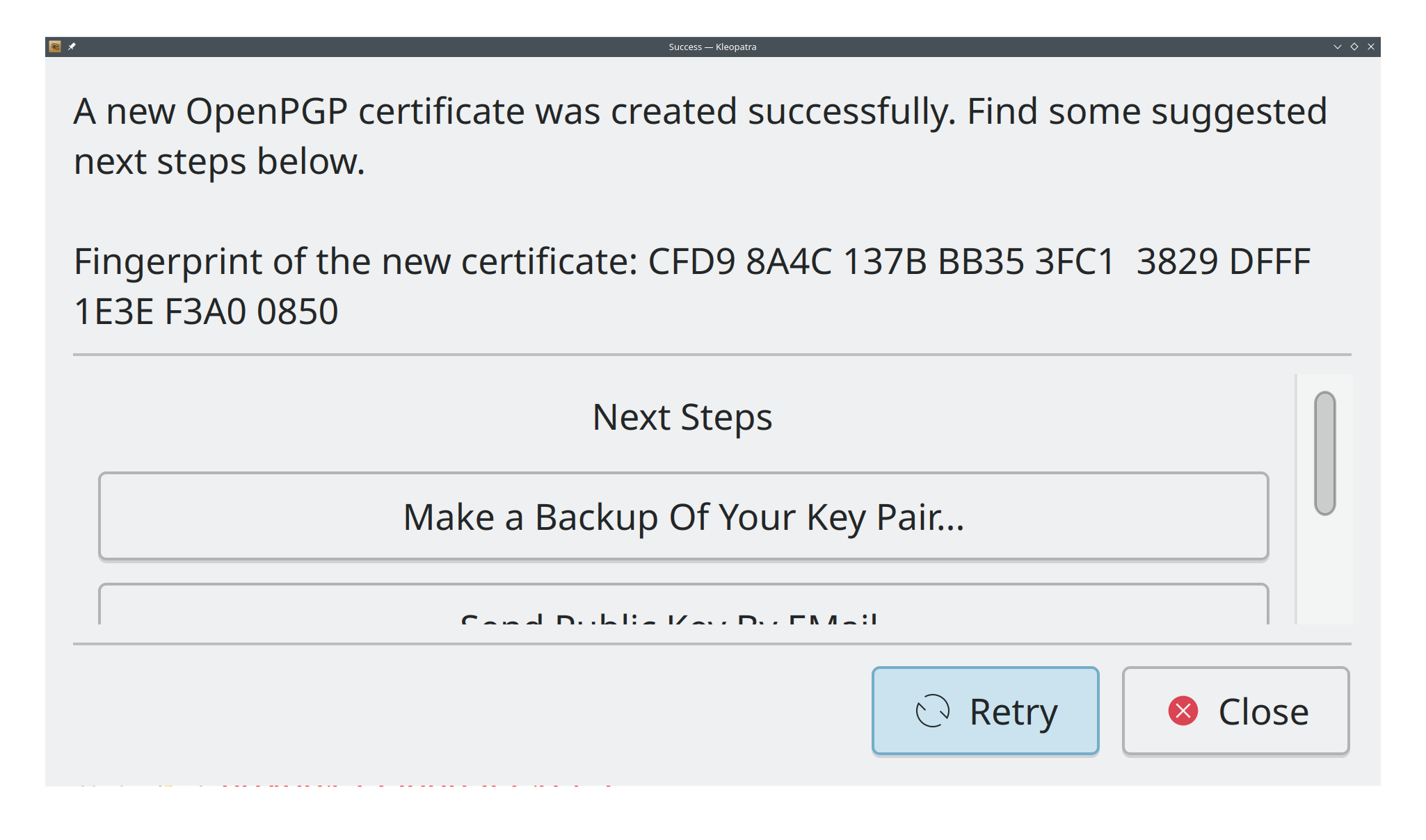 Certificate Creation - Step 3