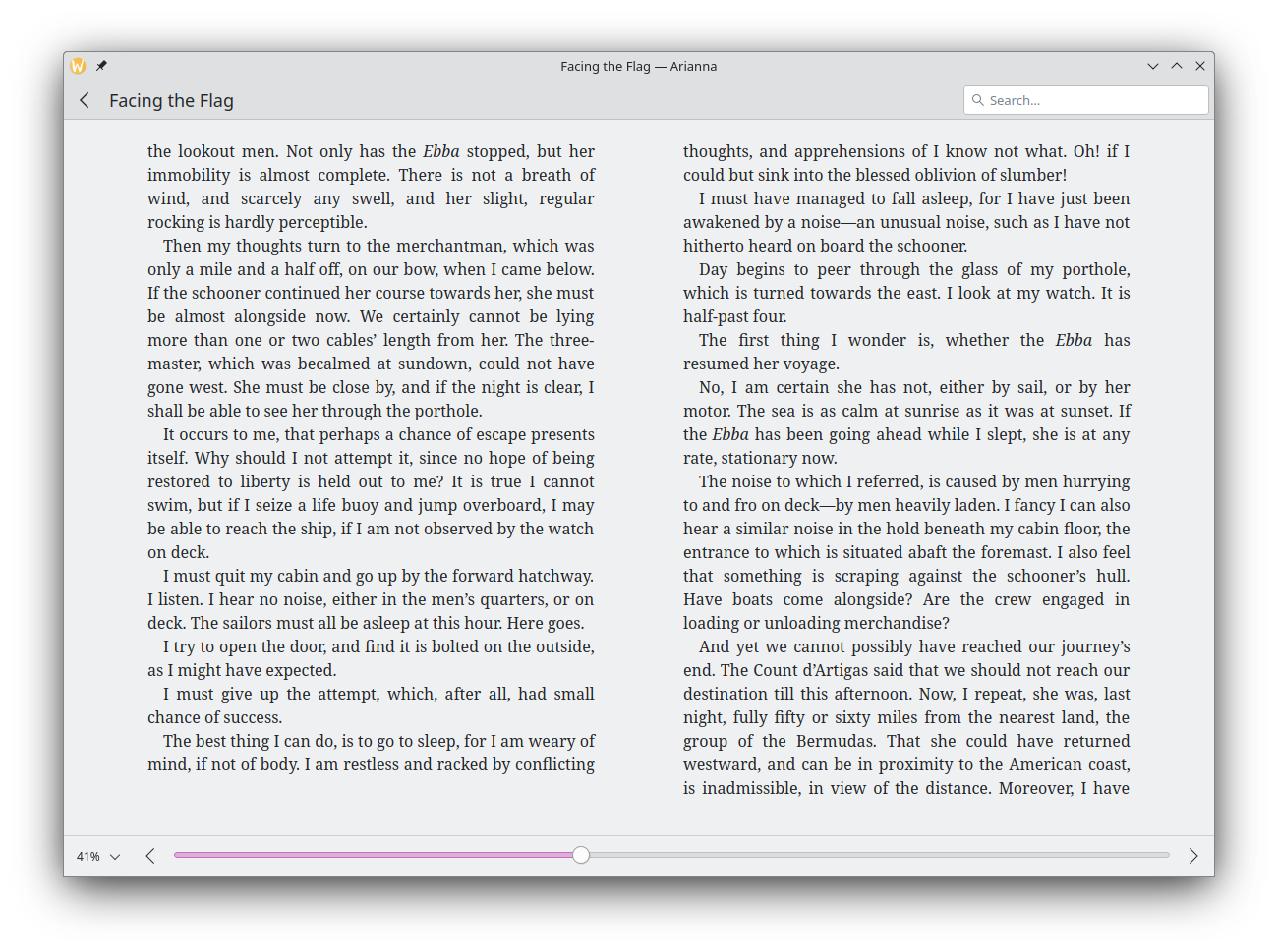 Ebook reader showing the book content