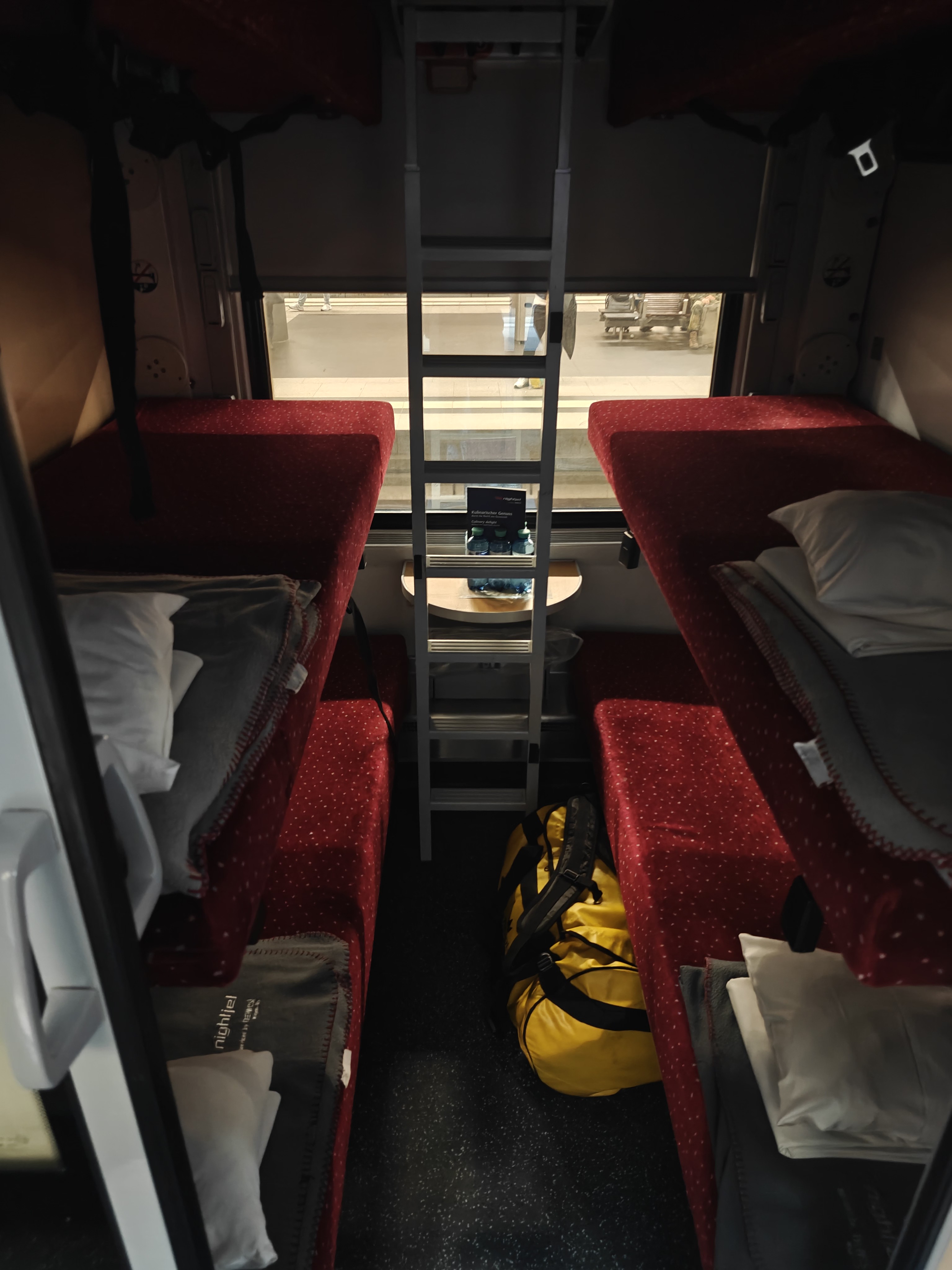 Sleeping car in the night jet