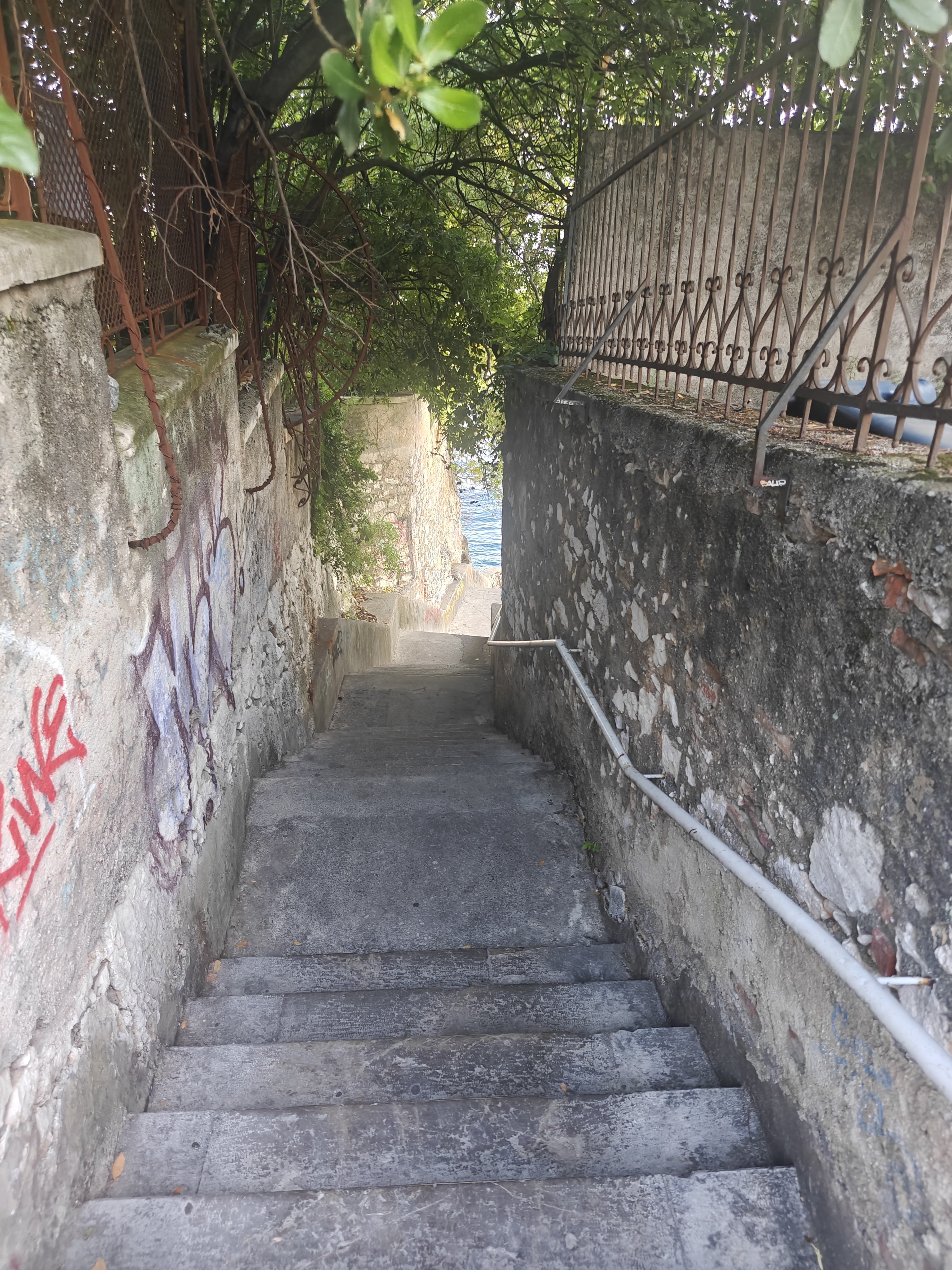 Small stairs going to a swimming spot in Rijeka