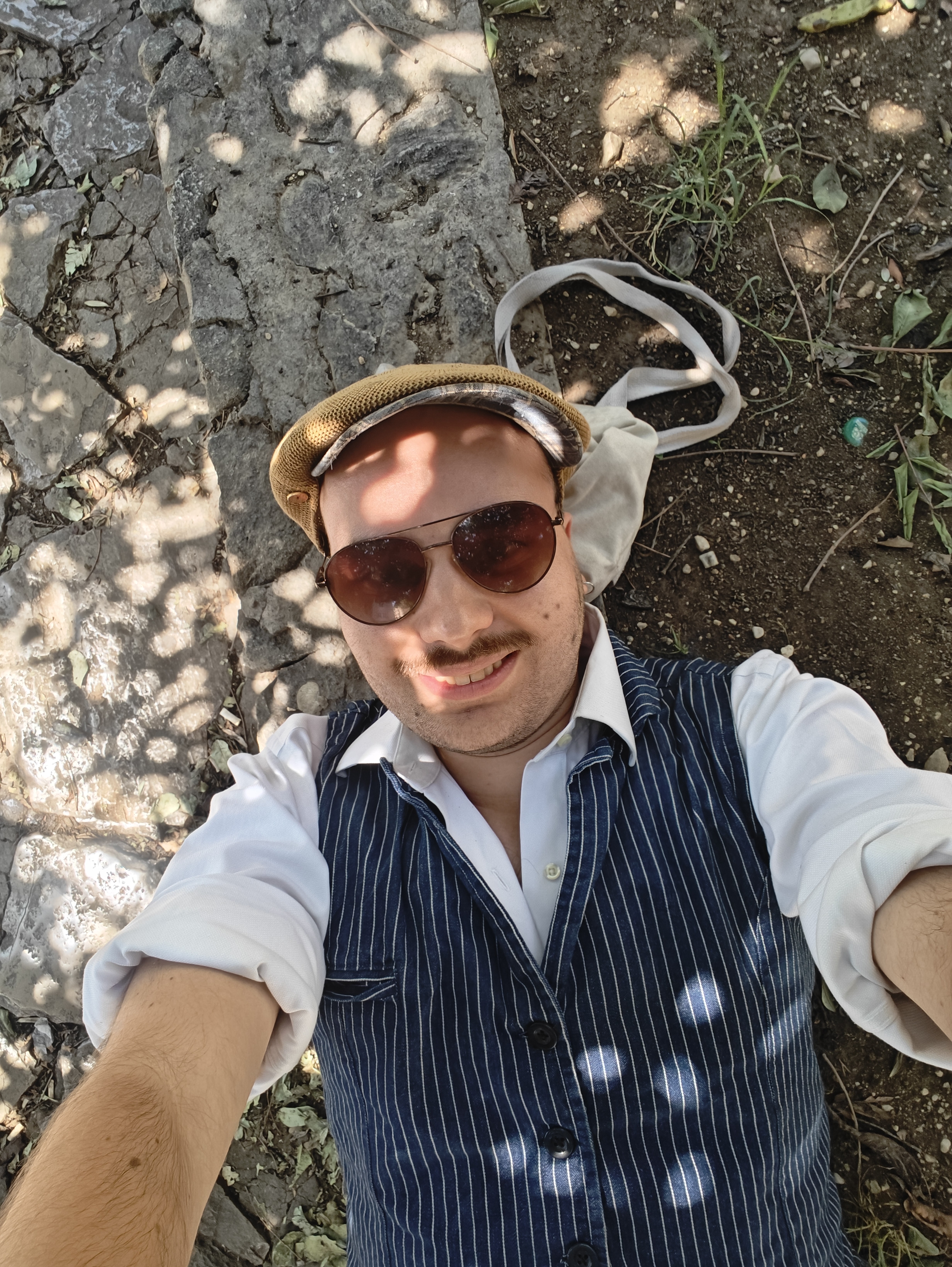Chilling out the day after the festival in the shades of a tree