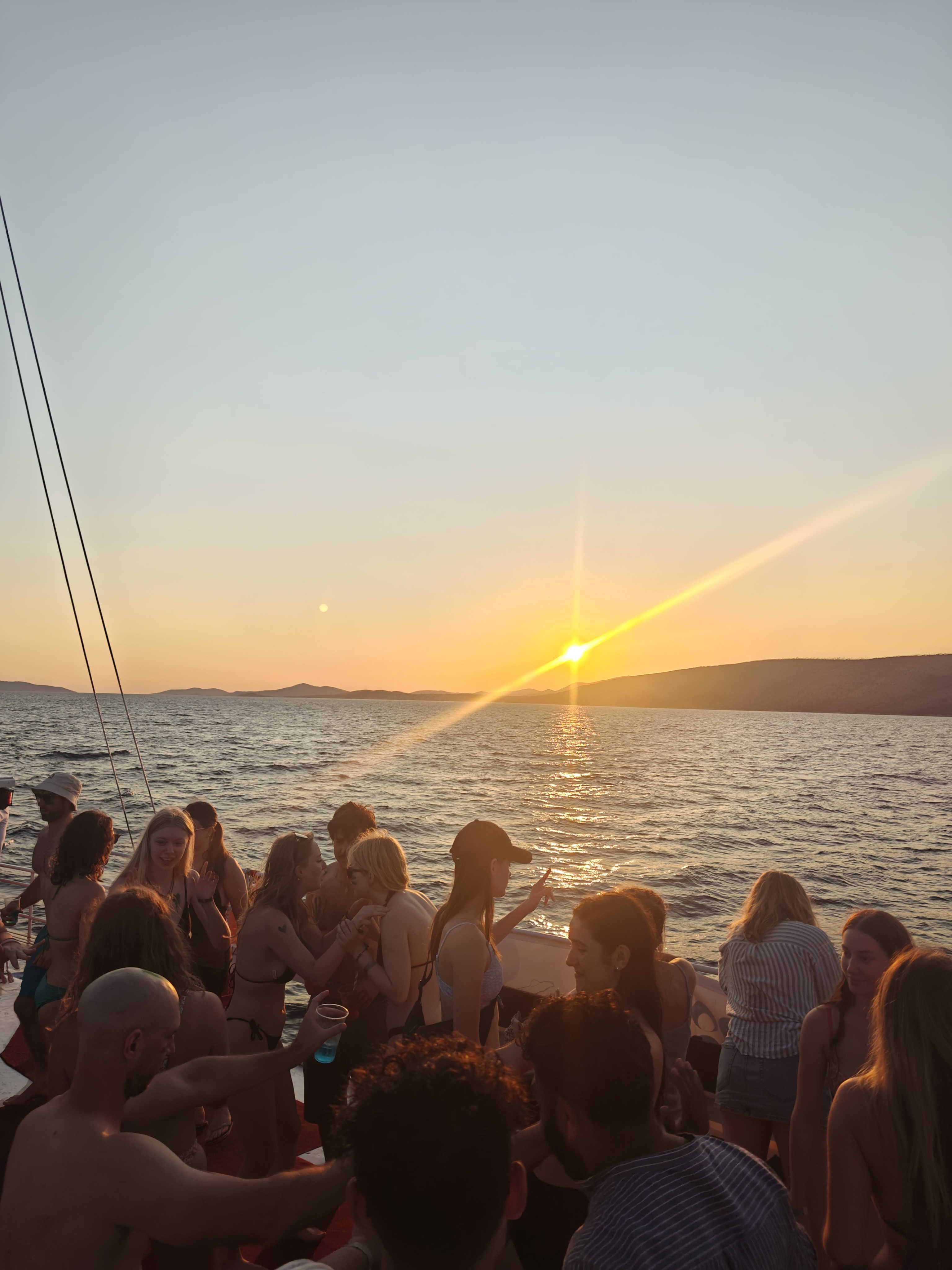Boat party with the sunset
