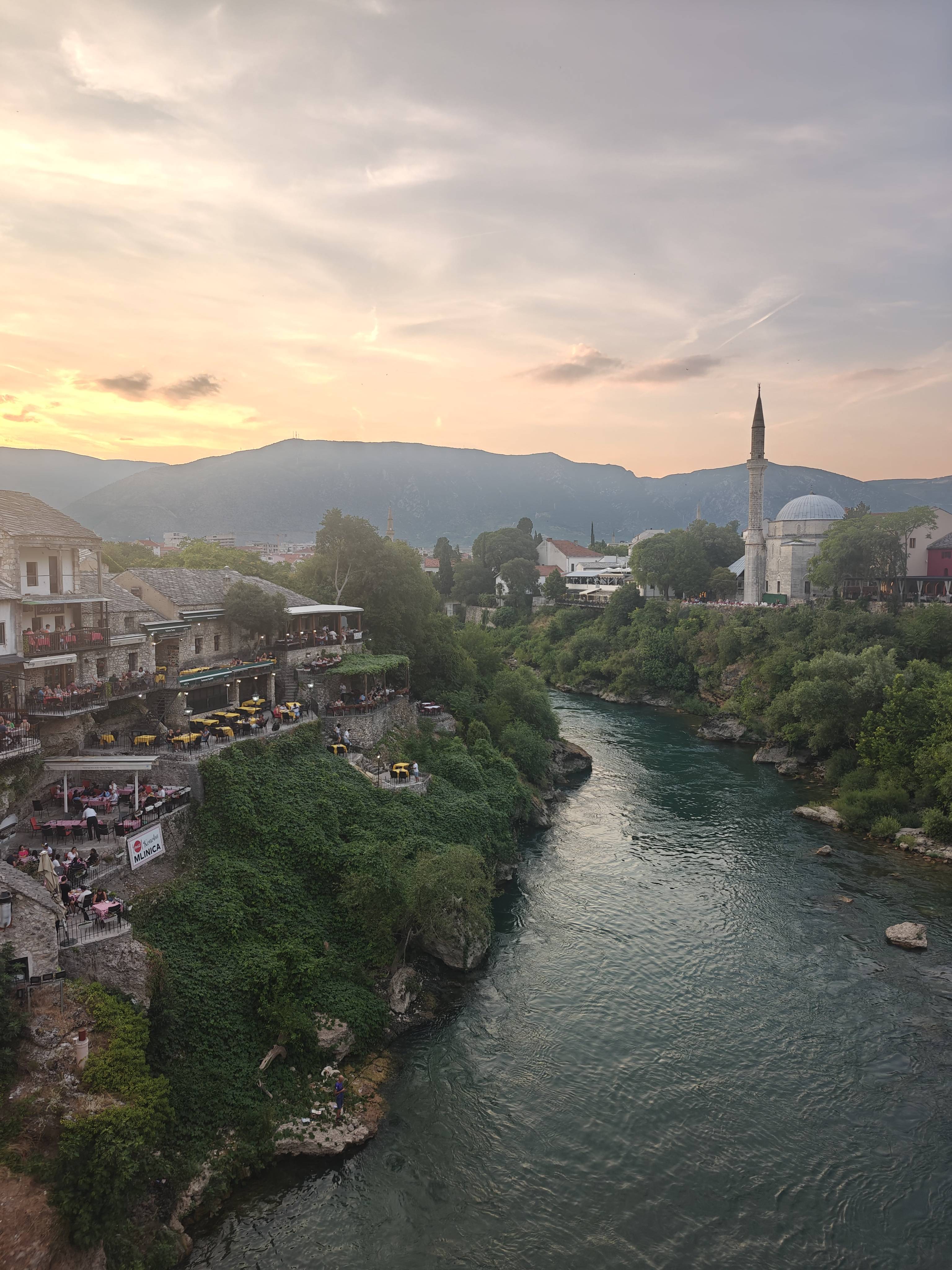 View from Mostar in the evening
