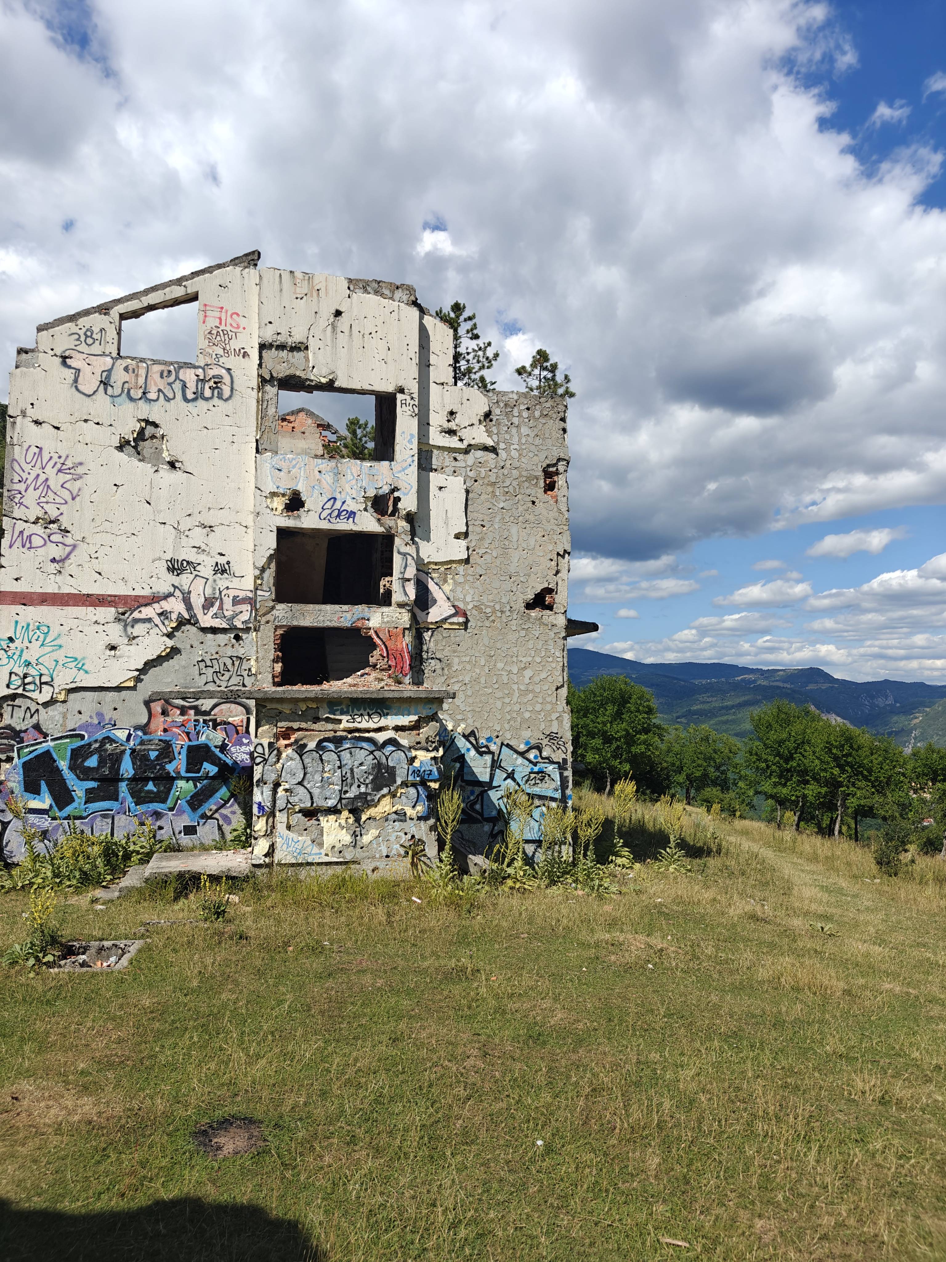 Old destroyed building by the war