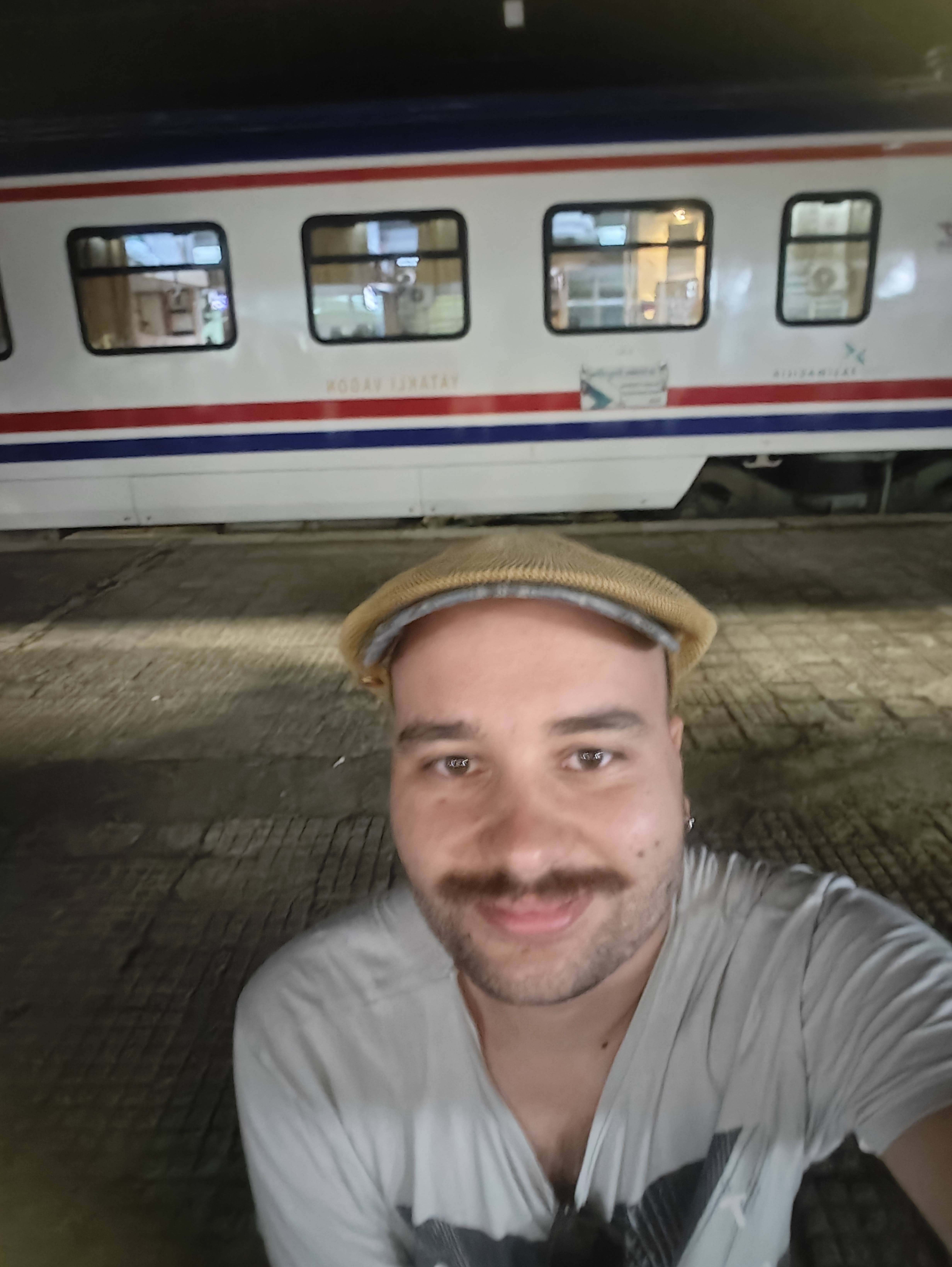 Me at 2 in the morning waiting for border check